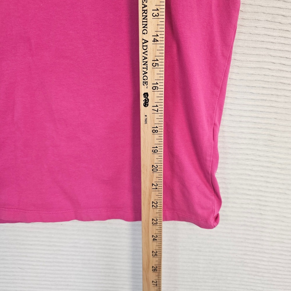 Blue Mountain Womens V-Neck Short Sleeve T-Shirt Magenta Pink Size M - Picture 3 of 5